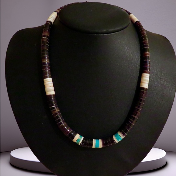 Vintage Handmade Turquoise Heishi Necklace #PN20 - Picture 2 of 8